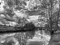 How Still Life In Dark Waters Can Be  The title is taken from a line in a song by Al Stewart, a favourite of mine. Spring, with its April showers and rapidly changing cloudscape is a joy when it is accompanied by water as still as it was on this day, between Wateringbury and Teston Lock. £210